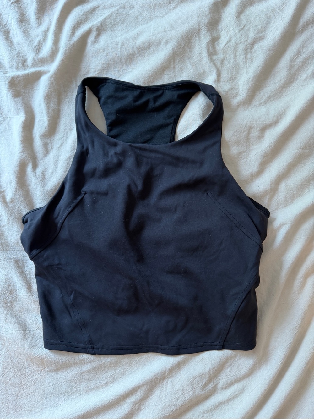 lululemon athletica Black Racerback Cropped Tank
